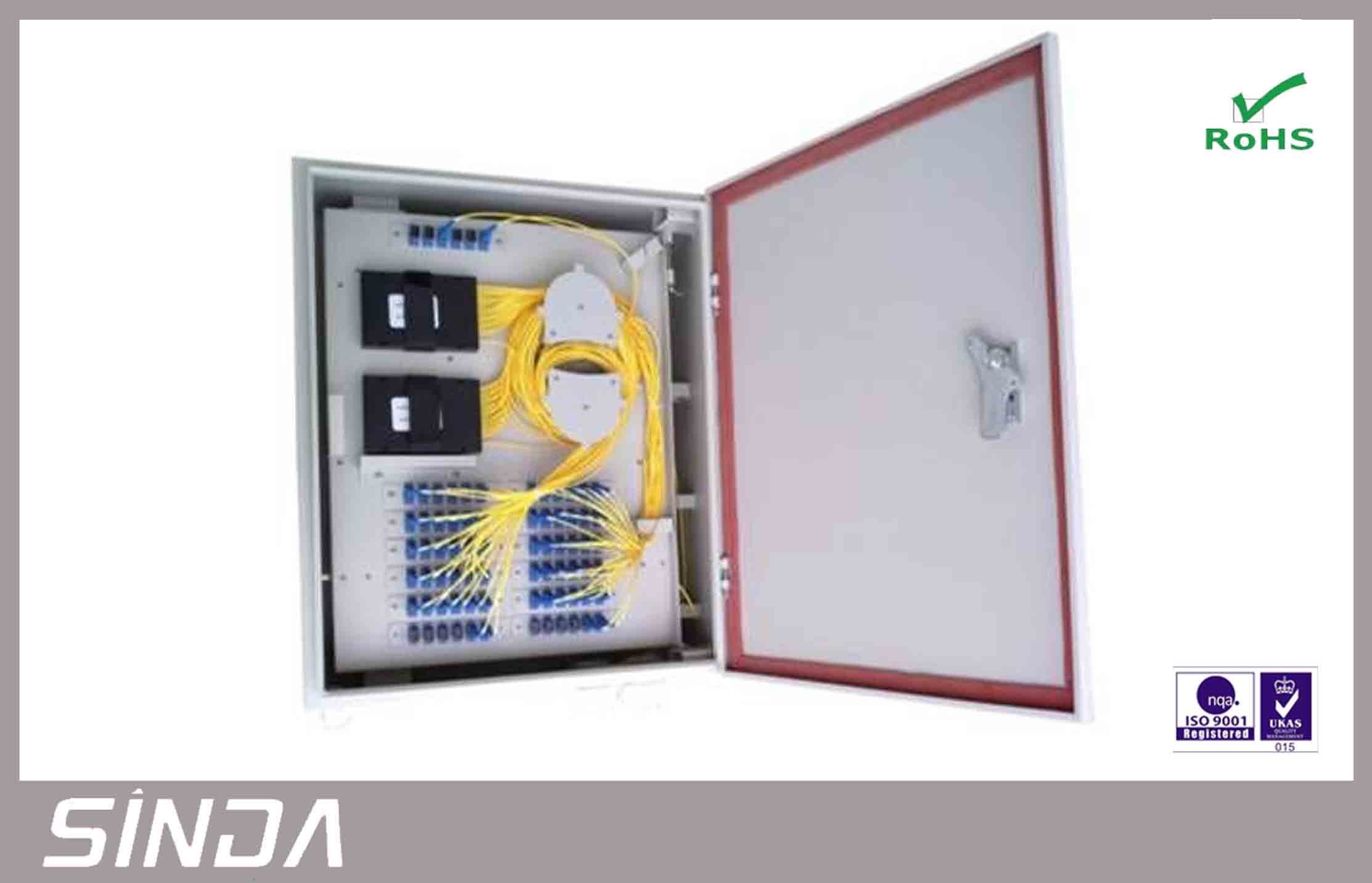 Divisor do PLC da fibra óptica com a caixa da montagem da parede, caixa de fibra óptica da montagem da parede