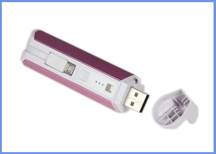 Mini cabo incorporado portátil do bloco de poder 2200mah de USB micro USB, bateria 18650