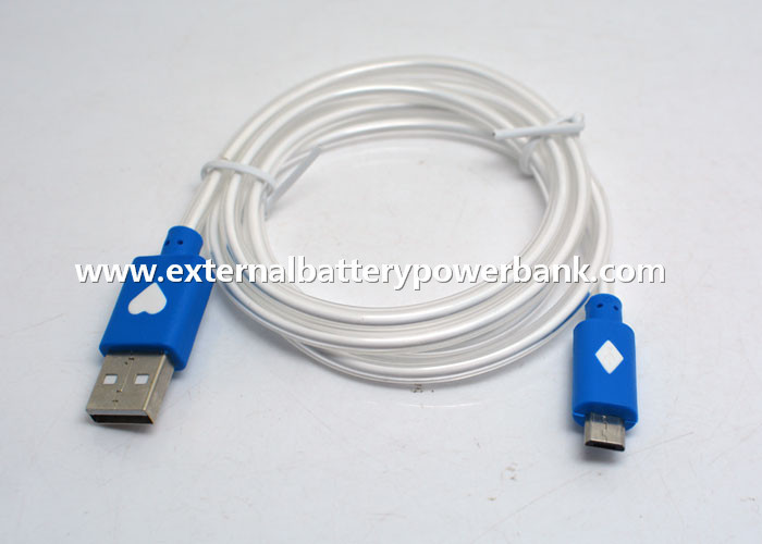 cabo de transferência de dados de USB do micro de 1M com luz azul para telefones do andróide de Samsung