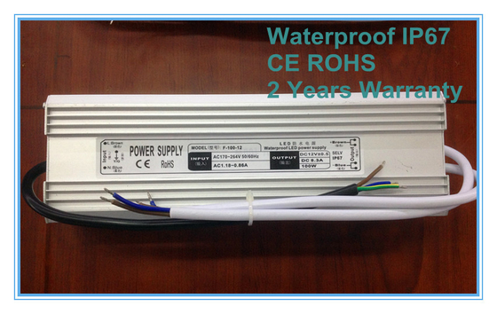 1500mA 100W IP68 Waterproof a C.A. do motorista do diodo emissor de luz 220 volts, fonte de alimentação da exposição de diodo emissor de luz 24V