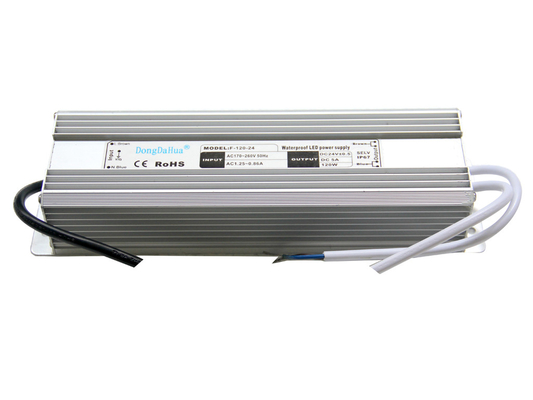 120W 5A Waterproof saída do motorista do diodo emissor de luz da C.C. 24V a única, fonte de alimentação da luz do diodo emissor de luz IP68