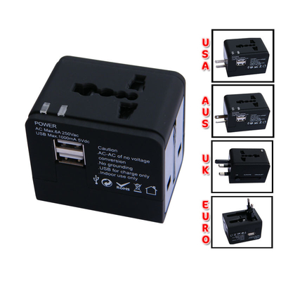 Portable universal leve do carregador do curso de USB, relação 1000mA/2 de 5V USB