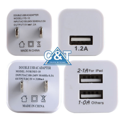 Carregador da parede de Iphone 6 da casa do 2-Tom do adaptador da alimentação CA do Usb do porto duplo 3.1A