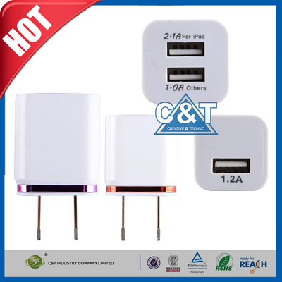 Carregador da parede de Iphone 6 da casa do 2-Tom do adaptador da alimentação CA do Usb do porto duplo 3.1A