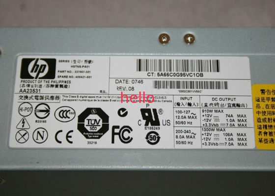 Compaq 337867-001 fontes de alimentação do servidor de 1300W HP com fã ativo