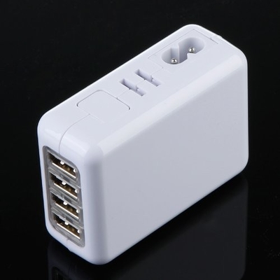 Adaptador universal da C.A. da parede do carregador do curso de USB de 4 portos para a casa, multi tomada