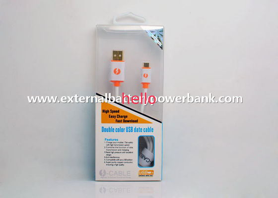 Cabo de dados branco redondo do micro USB2.0 para telefones do andróide de Samsung HTC/Blackberry
