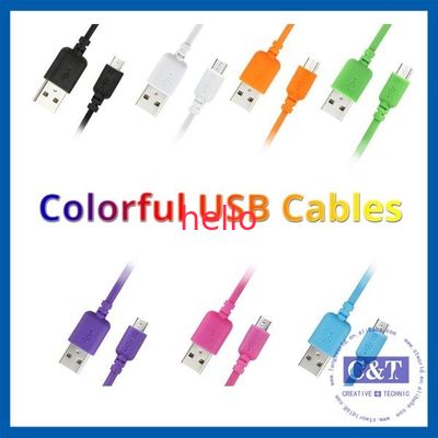 Micro Olá!-Velocidade colorida 2 in-1 do cabo de transferência de dados de Smartphone USB