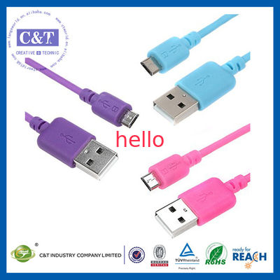 Micro Olá!-Velocidade colorida 2 in-1 do cabo de transferência de dados de Smartphone USB