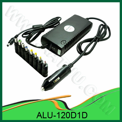 120W Universal DC Power Adapter para utilização do automóvel, com 1 LED, 1 porta USB, saída de 8 pinos ALU-120D1D