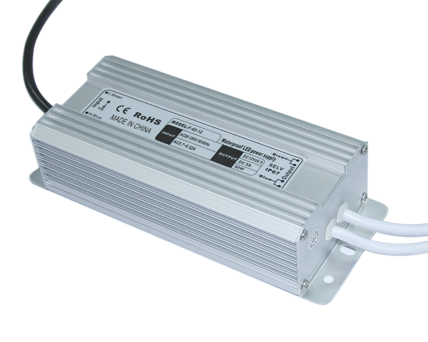 CE &amp; motorista conduzido impermeável 60w 6.7A de RoHS para a iluminação de tira conduzida